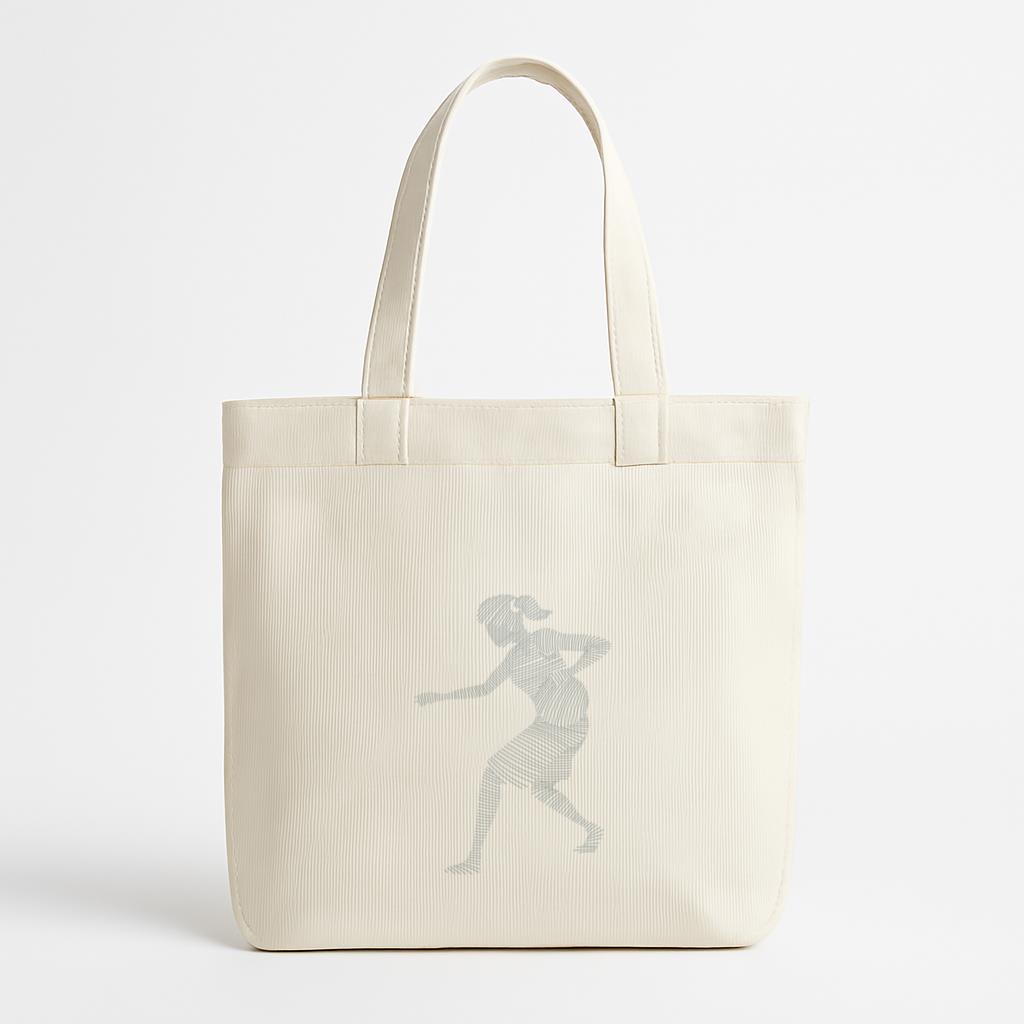 Basketball Player Female Running Ball Player Hair Tie Shorts Accessory T Shirt Striped Silhouette Canvas Tote Bag