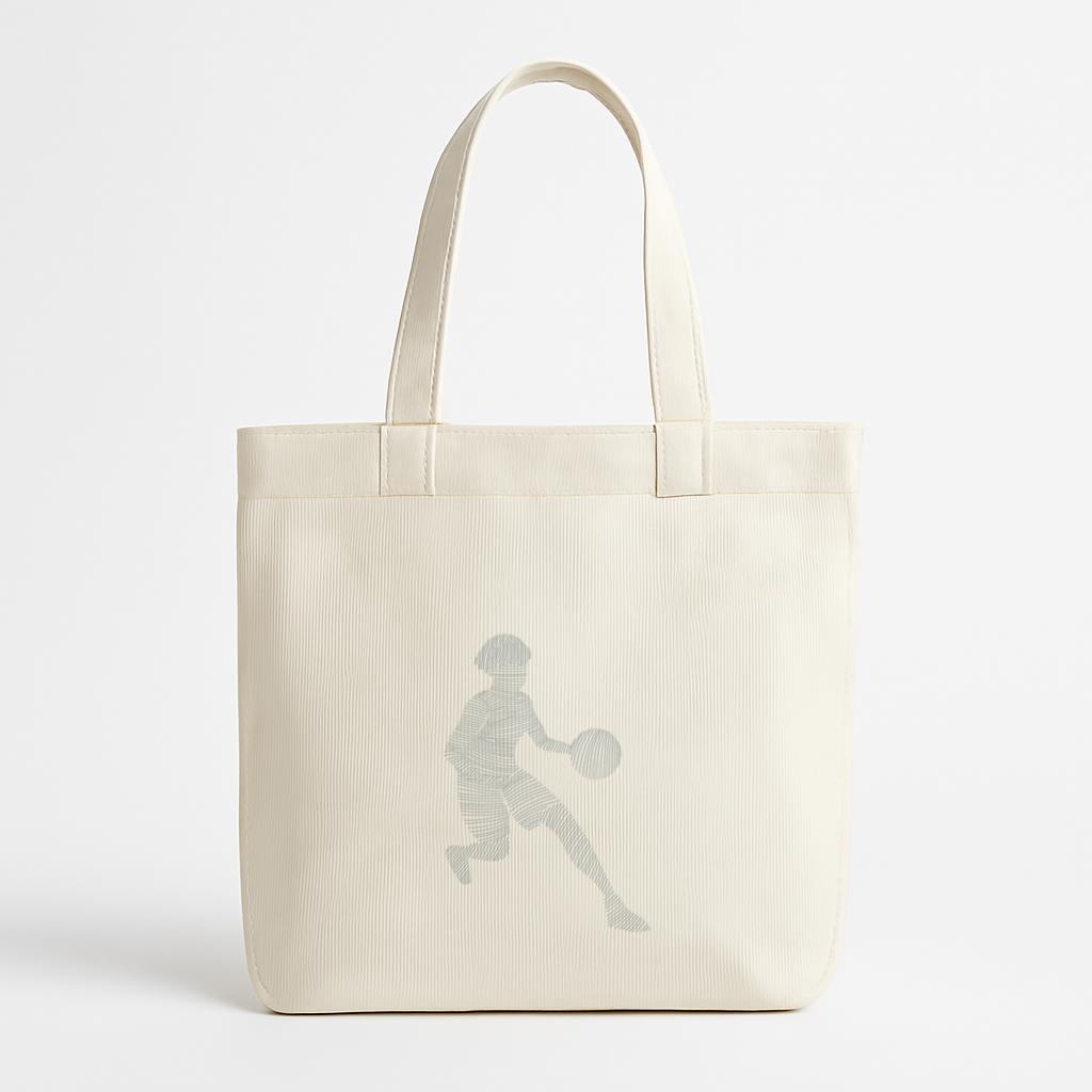 Basketball Player Female Running Ball Player Outfit Striped Silhouette Canvas Tote Bag