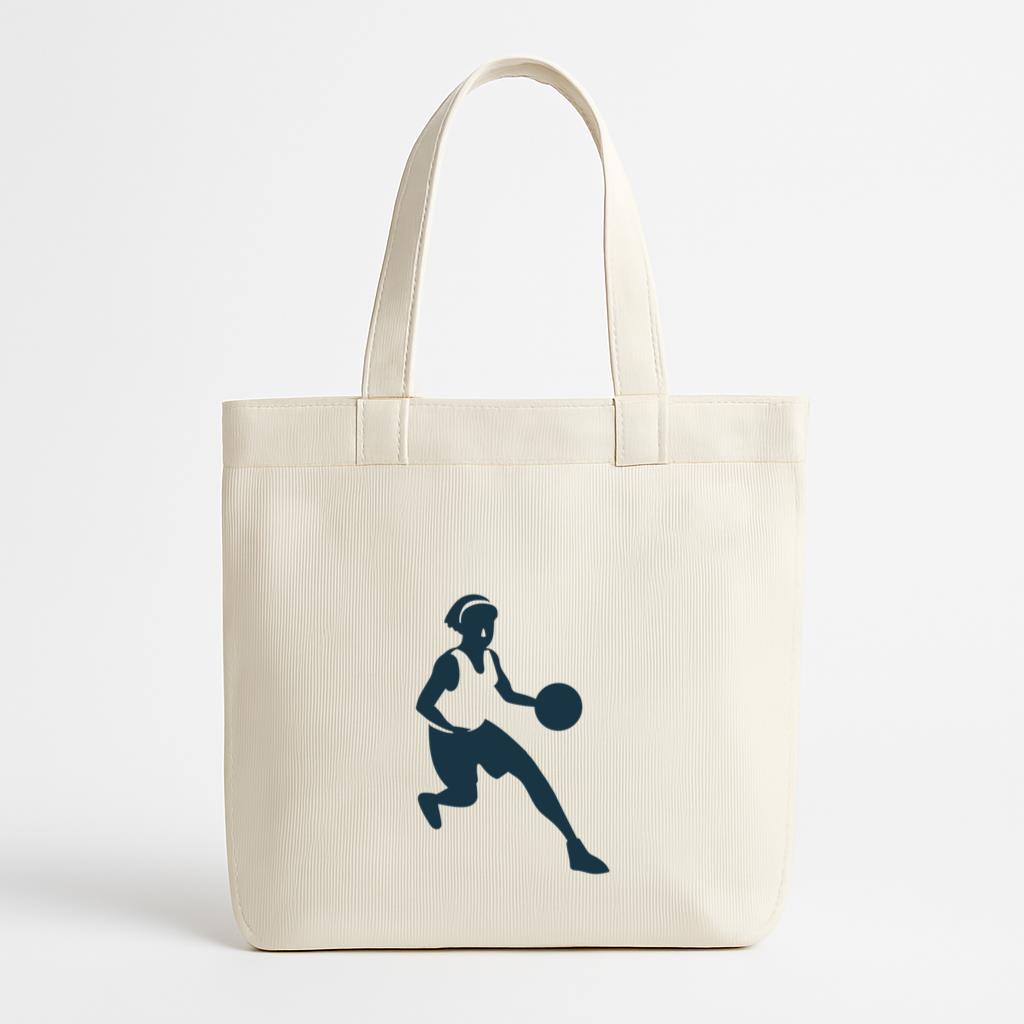 Basketball Player Female Running Ball Player Shorts Accessory T Shirt Detailed Silhouette Canvas Tote Bag