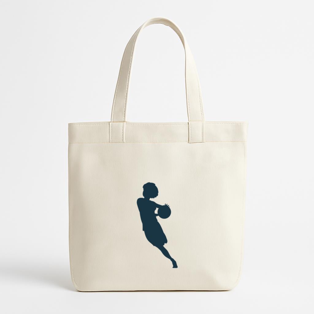 Basketball Player Female Running Ball Player Shorts Accessory T Shirt Silhouette Canvas Tote Bag