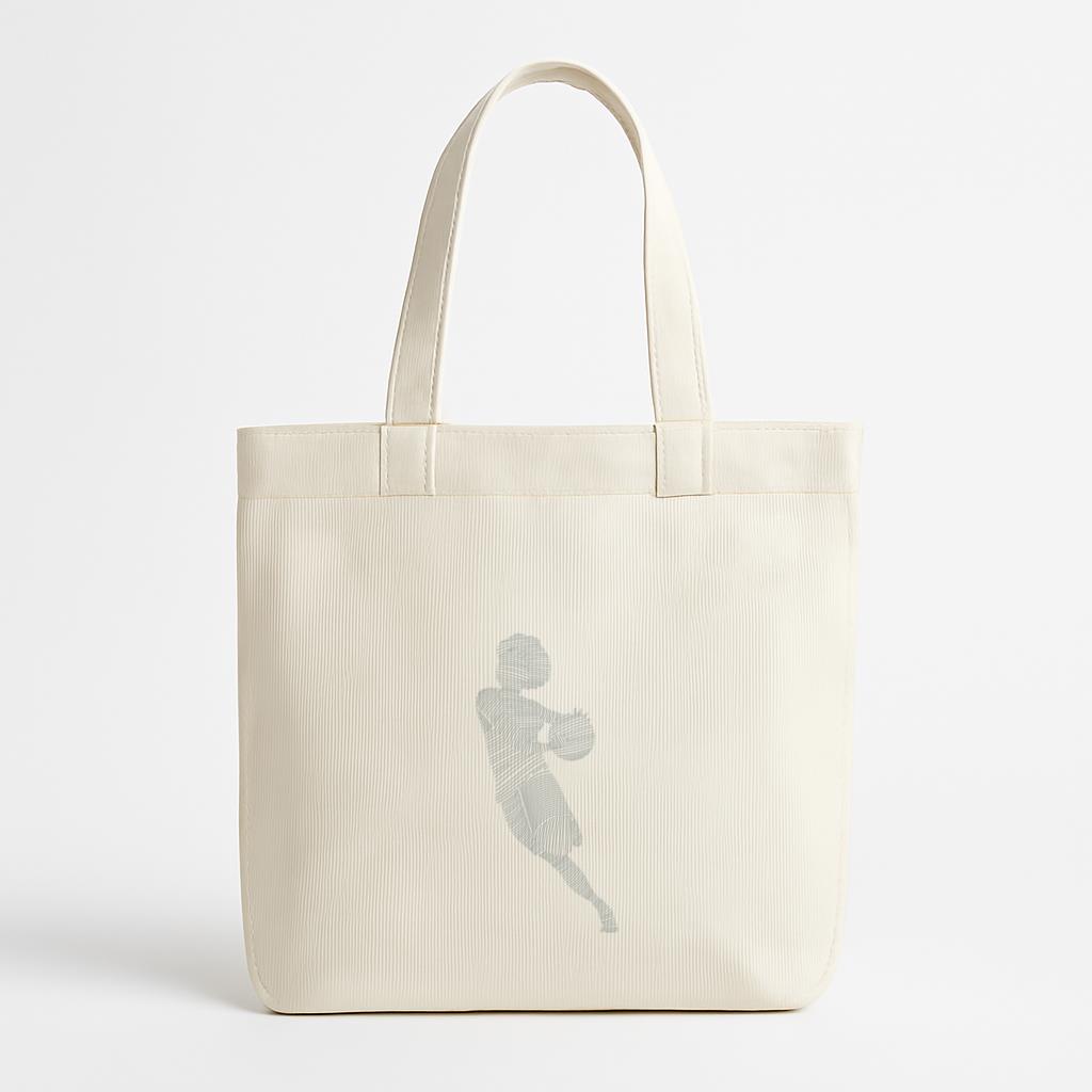Basketball Player Female Running Ball Player Shorts T Shirt Striped Silhouette Canvas Tote Bag