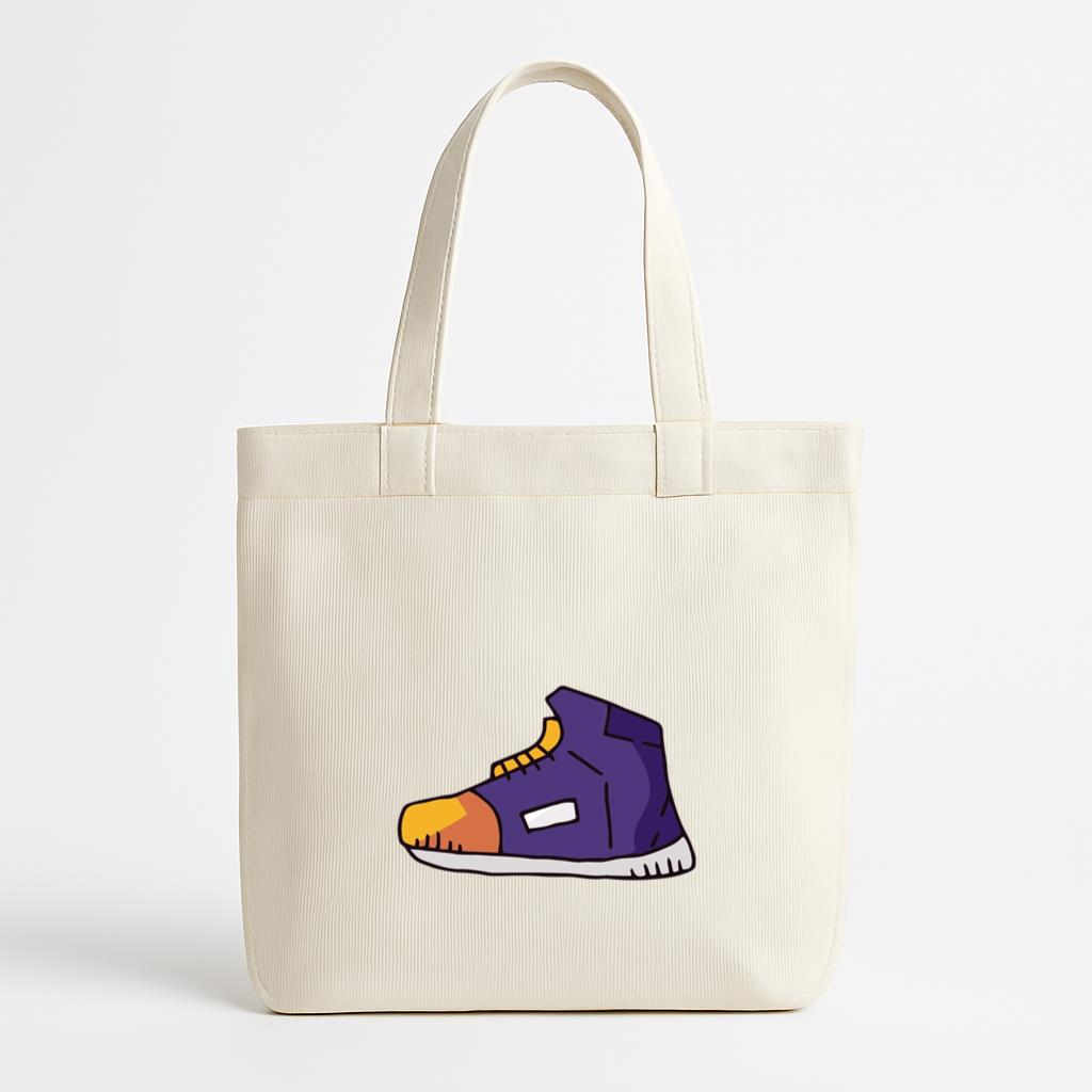 Basketball Sneaker Cartoon Canvas Tote Bag