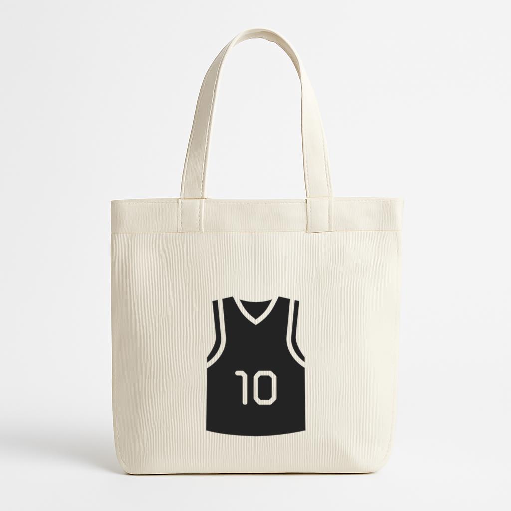 Basketball T Shirt Cut Out Canvas Tote Bag