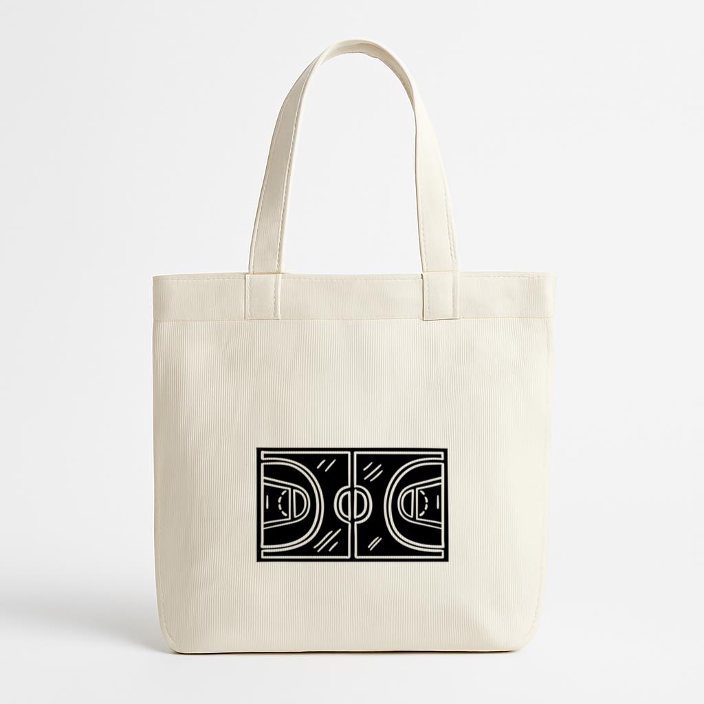 Court Top Basketball Black Canvas Tote Bag
