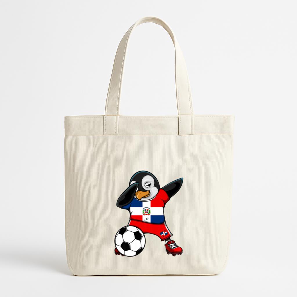 Dab Penguin Dominican Republic Soccer Canvas Tote Bag