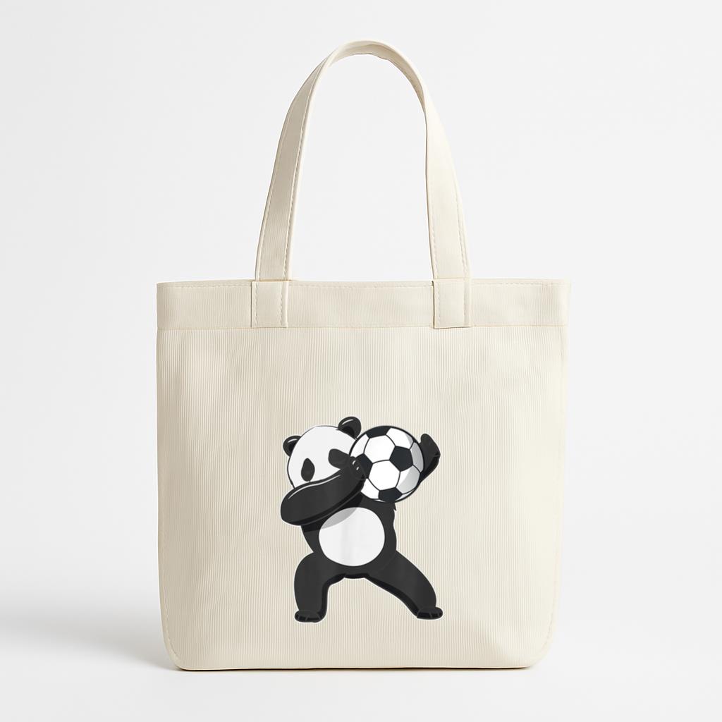 Dabbing Panda Soccer Ball Canvas Tote Bag