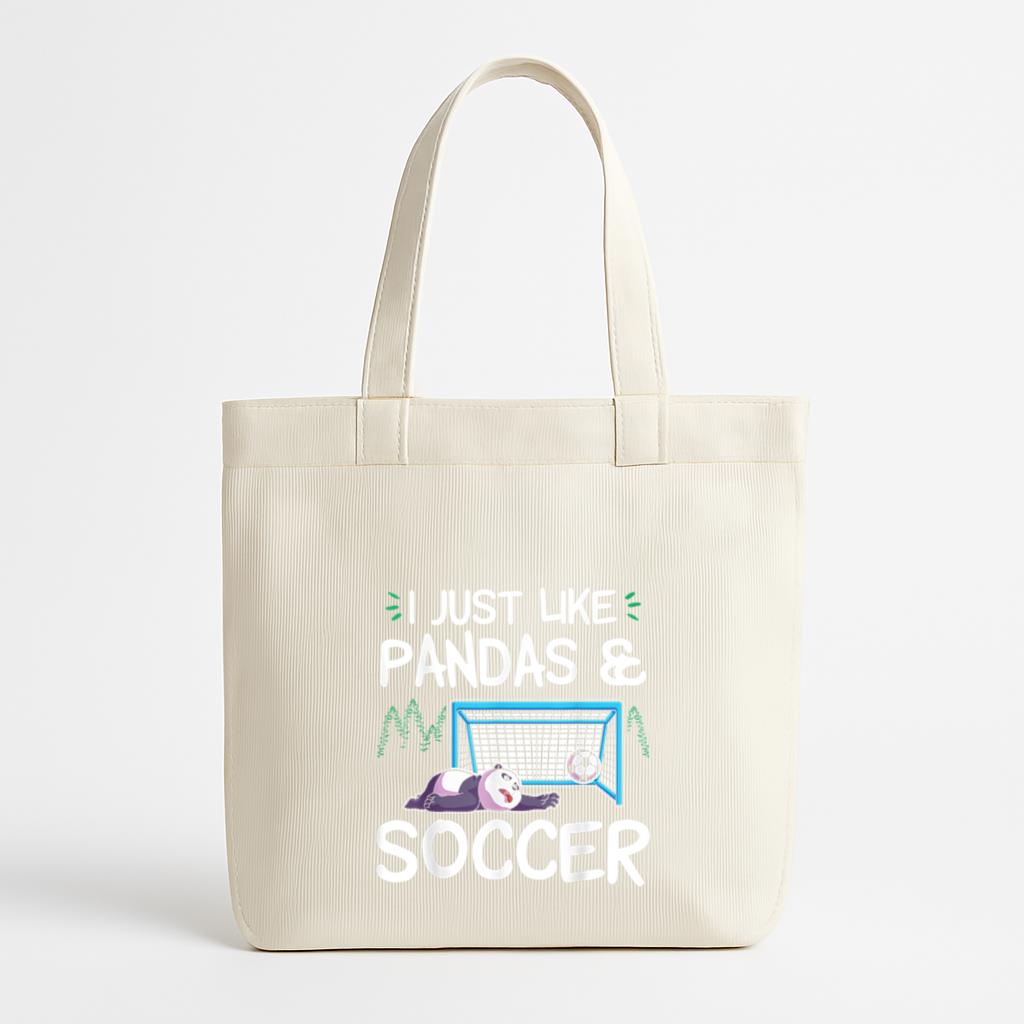 Panda Soccer I Just Love Pandas Canvas Tote Bag