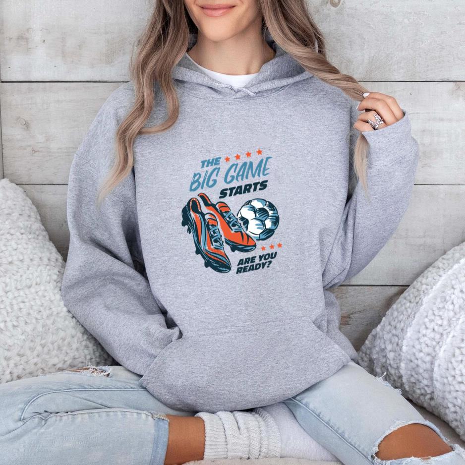 Soccer Shoes And Ball Badge Hand Drawn Hoodie