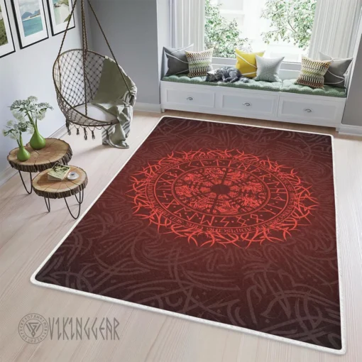 Theonederland - Aegishjalmur Helm Of Awe In Fire Viking Area Rug - Image 6