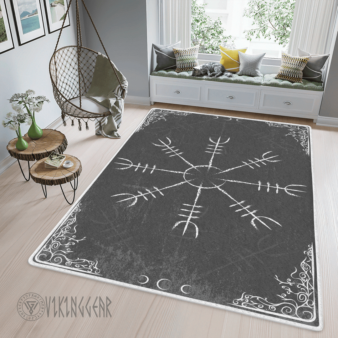 Theonederland - Aegishjalmur The Helm of Awe Symbol Viking Area Rug