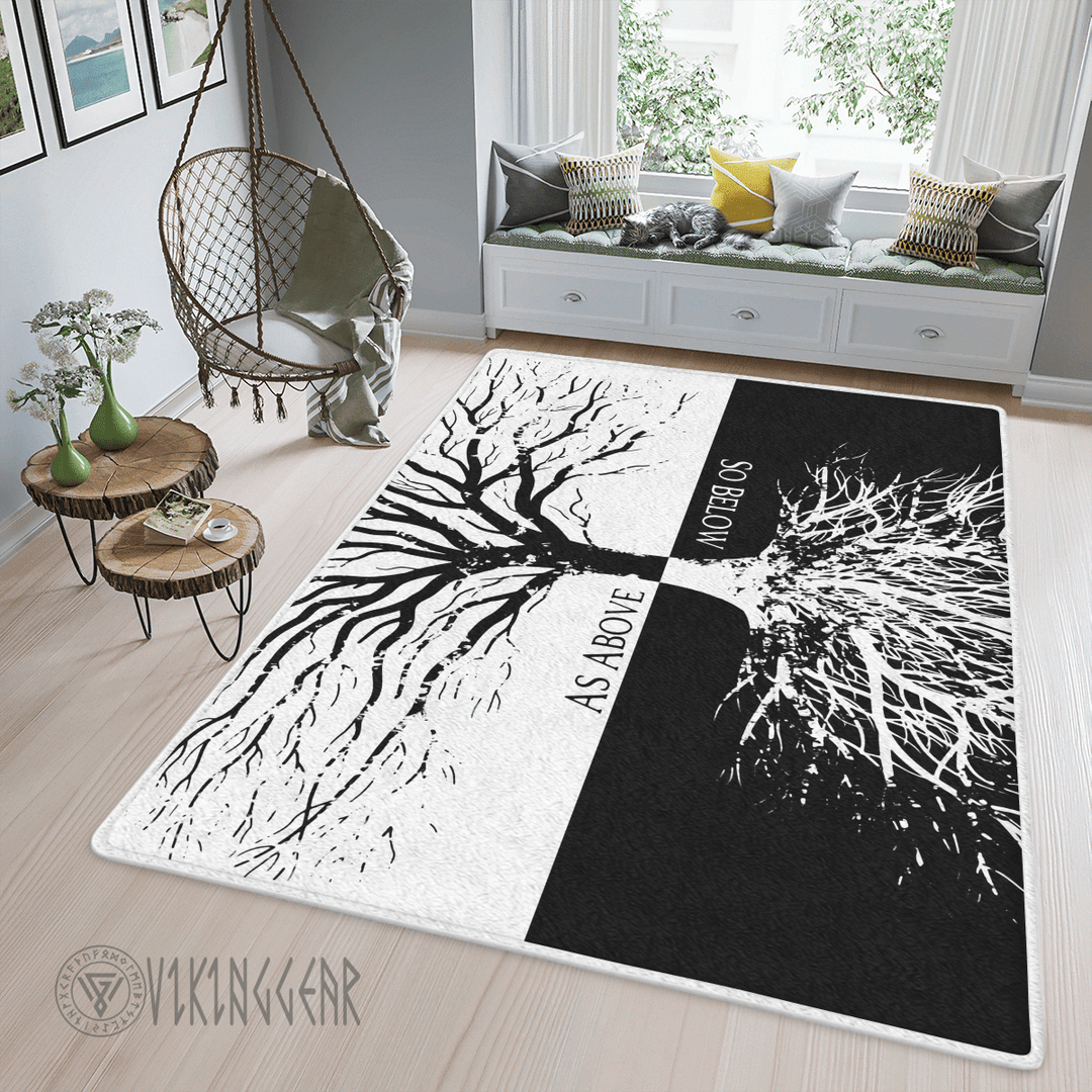 Theonederland - As Above So Below Tree Of Life Viking Area Rug