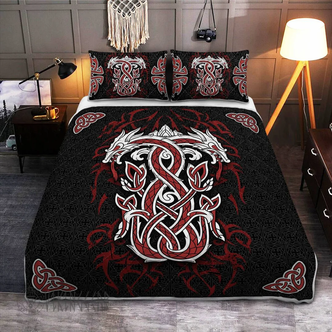 Theonederland - Dragon Emblem Used By The Vikings Quilt Set