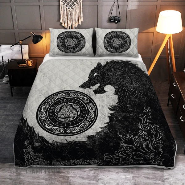 Theonederland - Fenrir And Horns of Odin Viking Quilt Set - Image 5