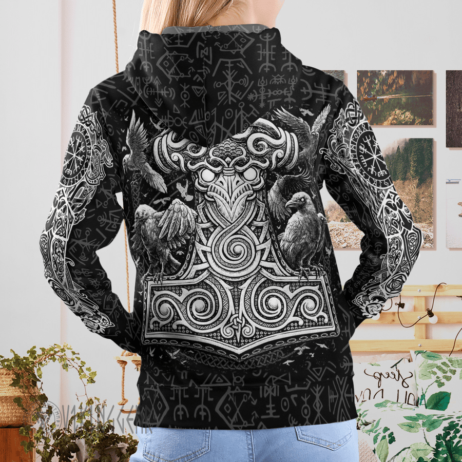 Theonederland - Fenrir Hammer Viking Hoodie - Image 6