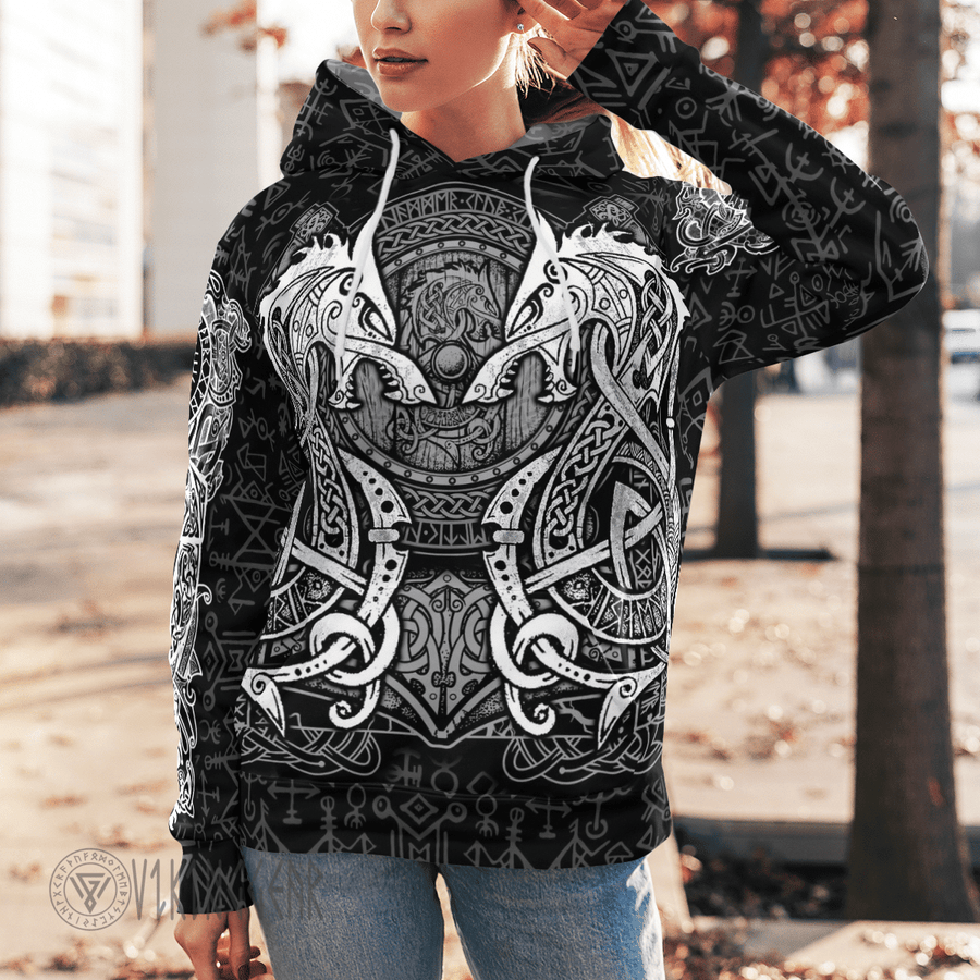 Theonederland - Fenrir Hammer Viking Hoodie - Image 5