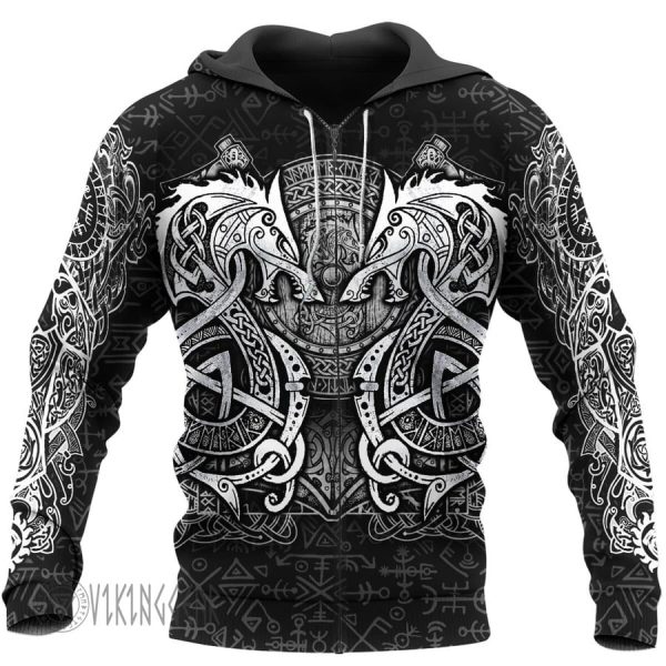 Theonederland - Fenrir Hammer Viking Hoodie - Image 8
