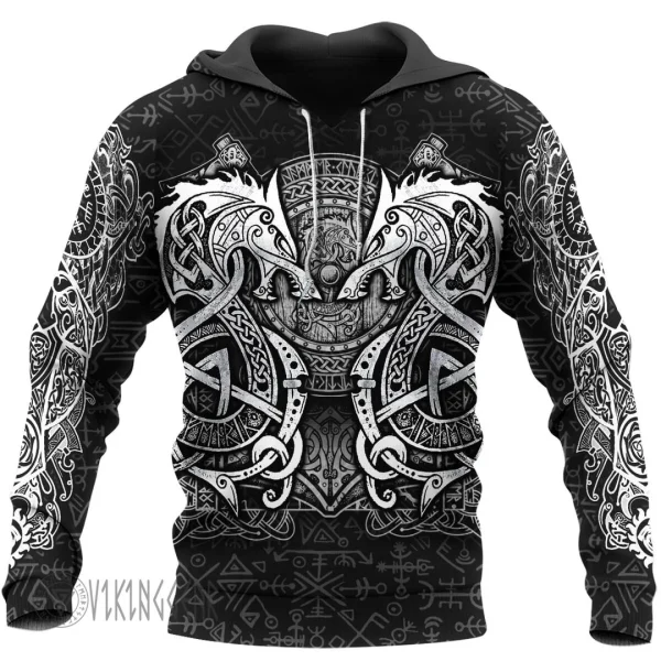 Theonederland - Fenrir Hammer Viking Hoodie - Image 7