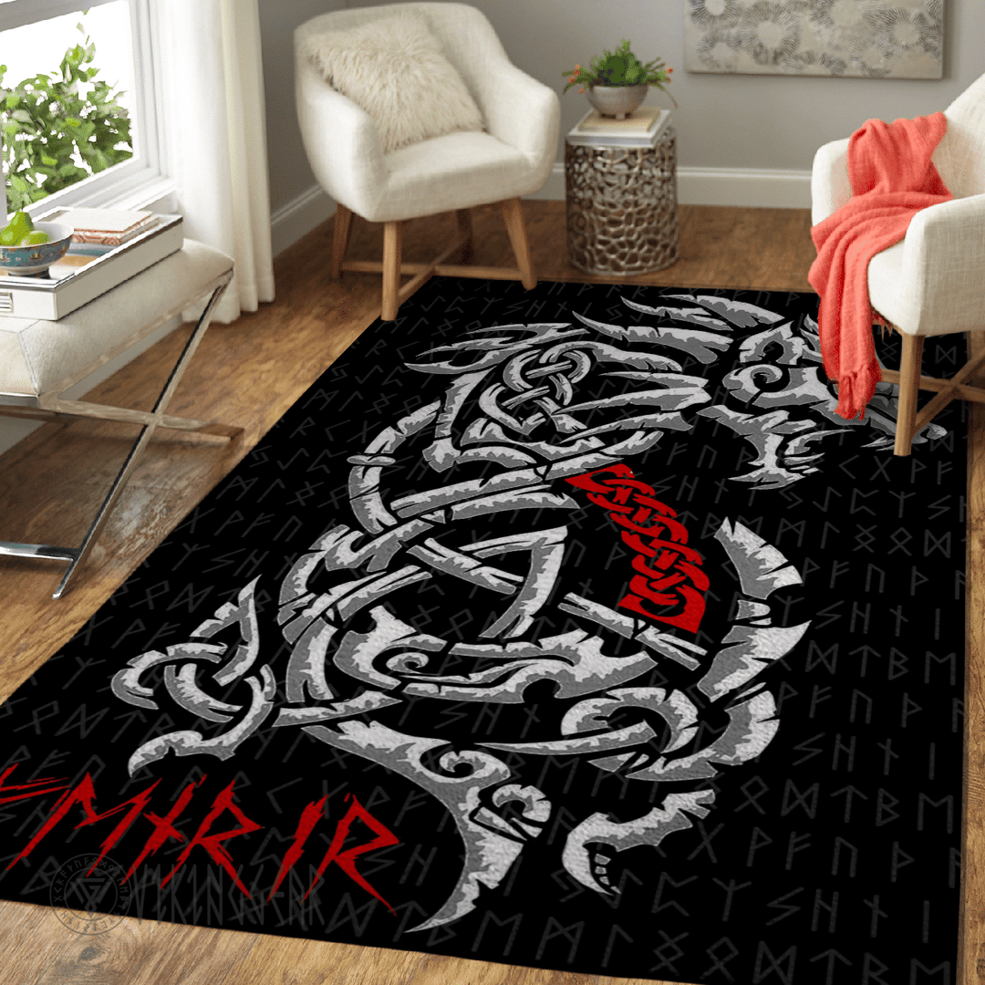 Theonederland - Fenrir Wolf Rune Celtic Viking Area Rug