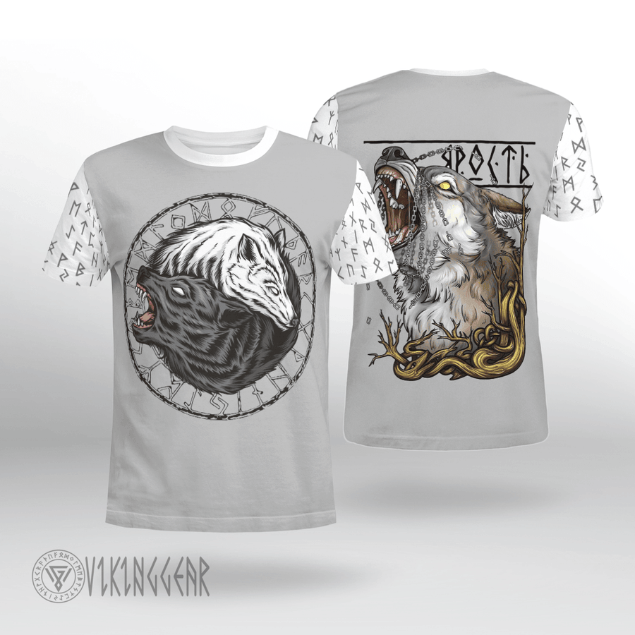 Theonederland - Fenrir Yin Yang Wolf Viking T-shirt