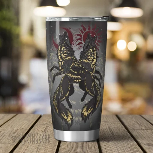 Theonederland - Hati and Skoll - Heathen Tumbler - Viking Tumbler - Image 5