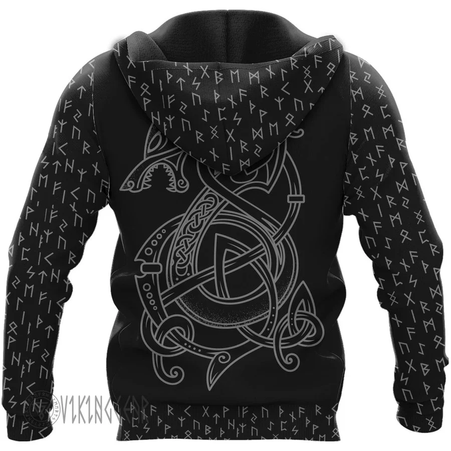 Theonederland - JORMUNGANDR And FENRIR - Sons Of Loki Viking Hoodie - Image 2