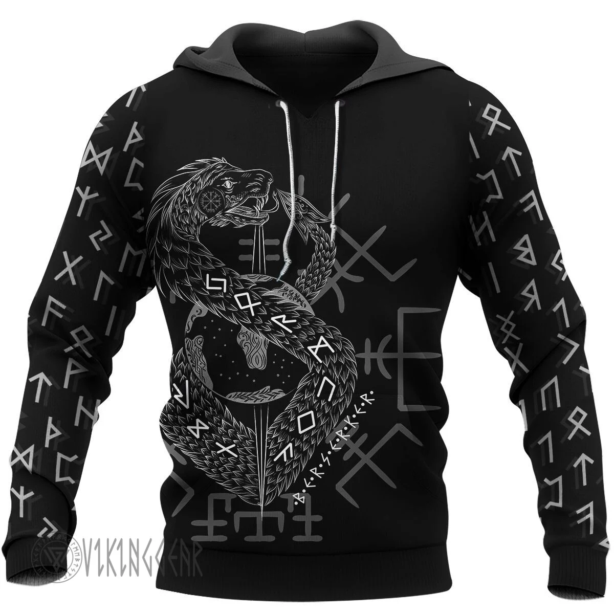 Theonederland - JORMUNGANDR – Son of Loki Viking Hoodie Black