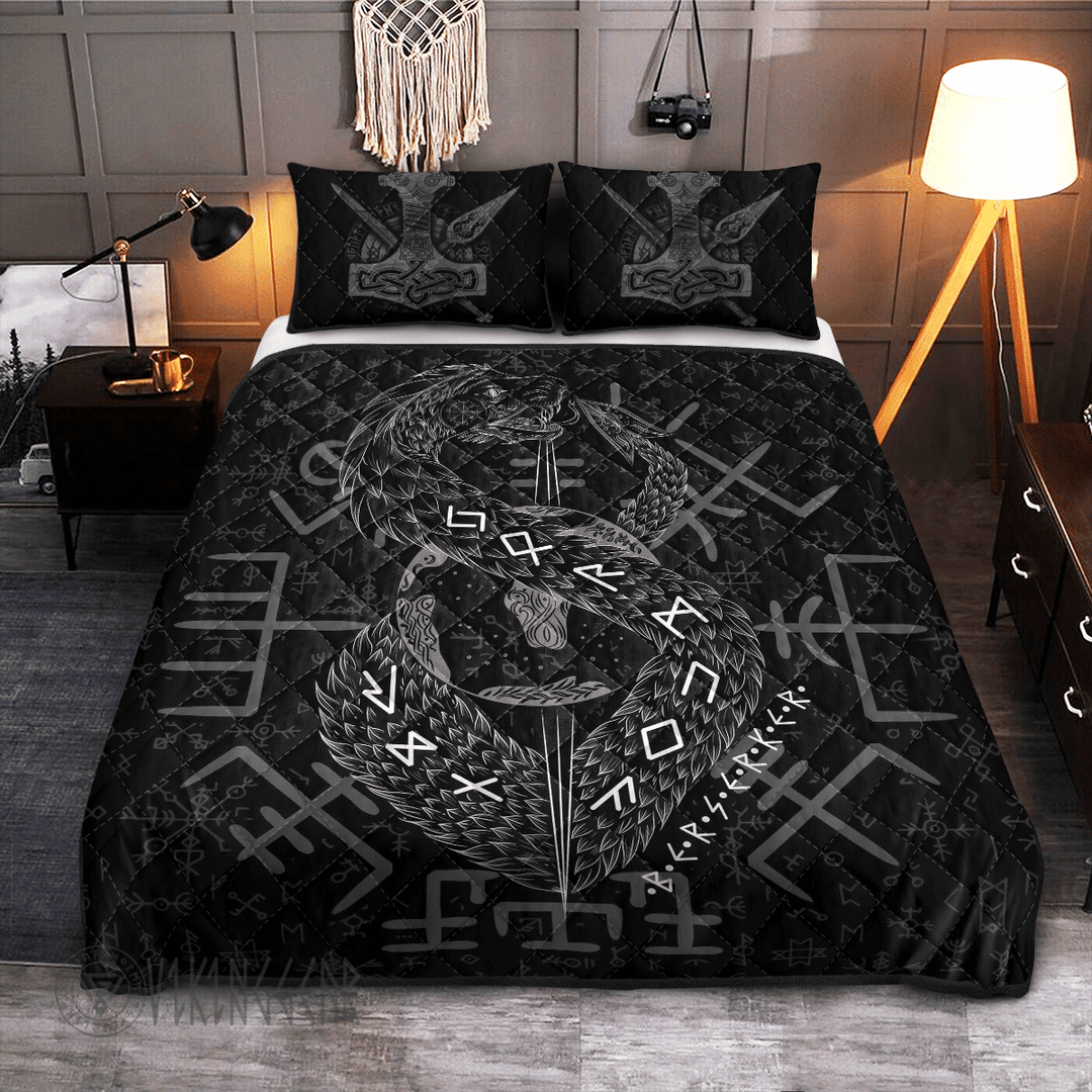 Theonederland - Jörmungandr Vegvisir Viking Quilt Set