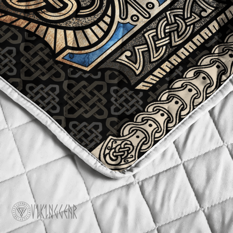 Theonederland - Mjölnir is the hammer of the thunder god Thor Viking Quilt Set - Image 4