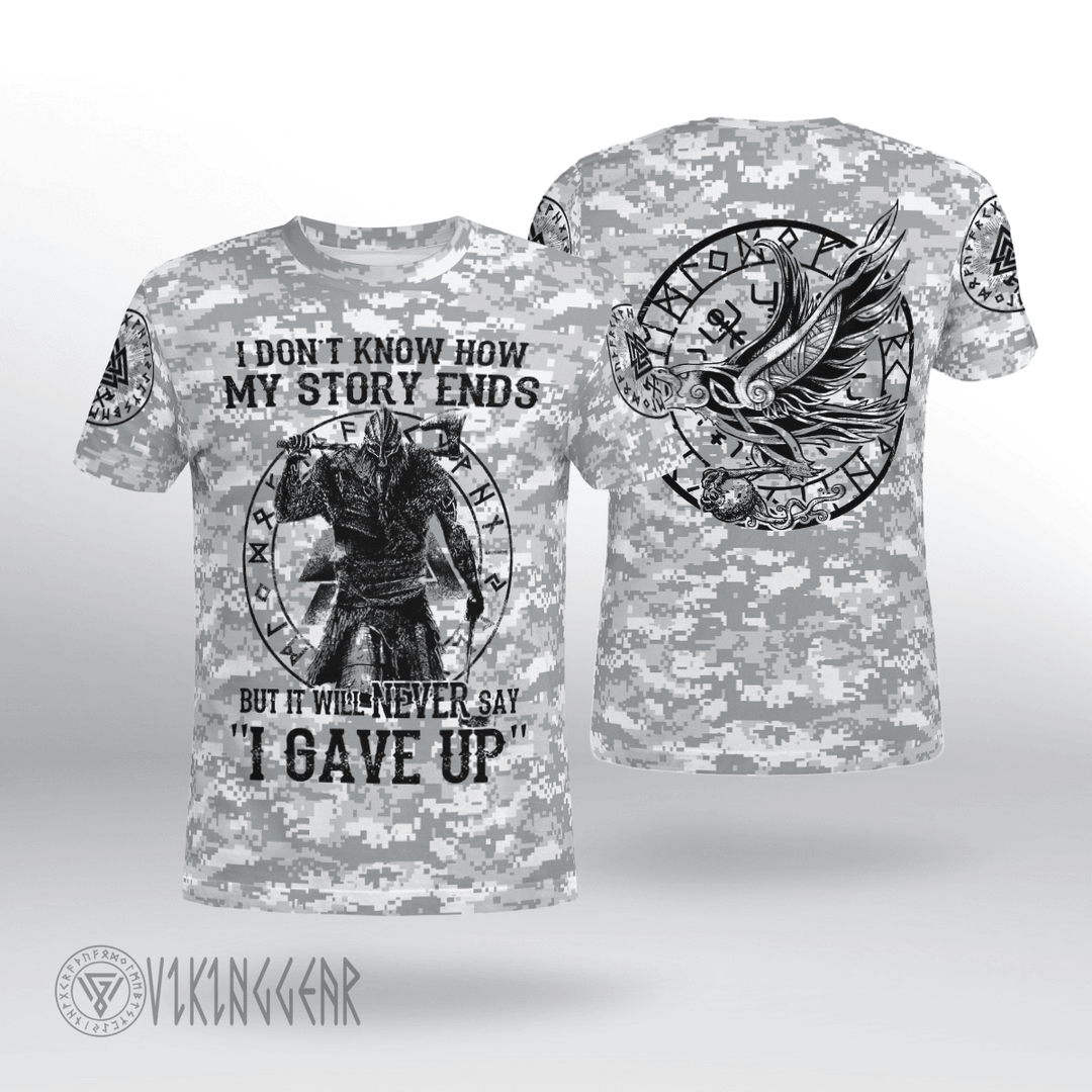 Theonederland - Never Say "I GAVE UP" Viking Shirt