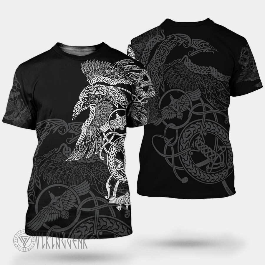 Theonederland - Norse Raven Line Art Viking T-shirt