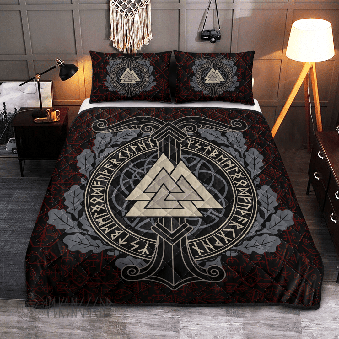 Theonederland - Norse Ship Valknut Viking Quilt Set