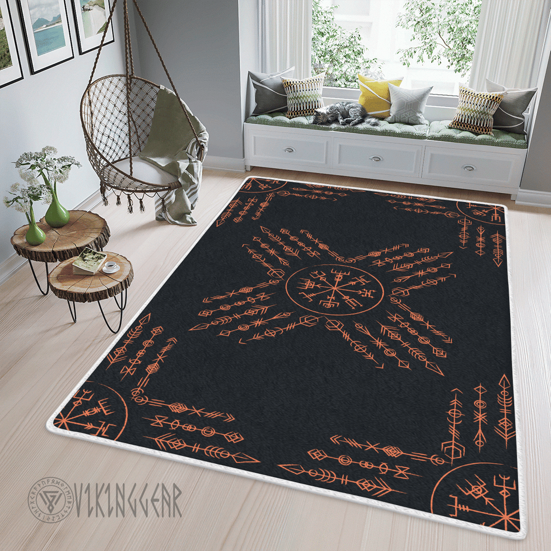 Theonederland - Norse Vegvisir Symbol Viking Area Rug
