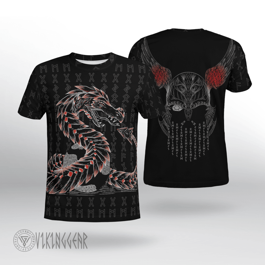 Theonederland - Odin And Jormungandr Viking T-shirt