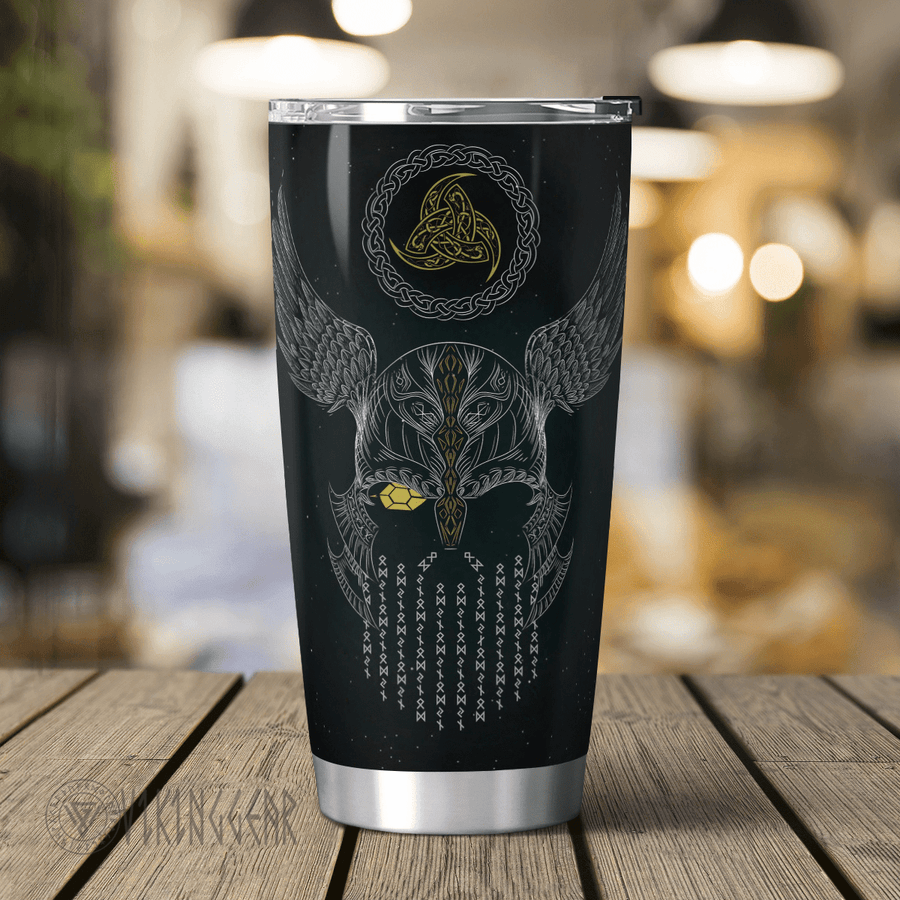 Theonederland - Odin And Wolf Tumbler | Viking Tumbler