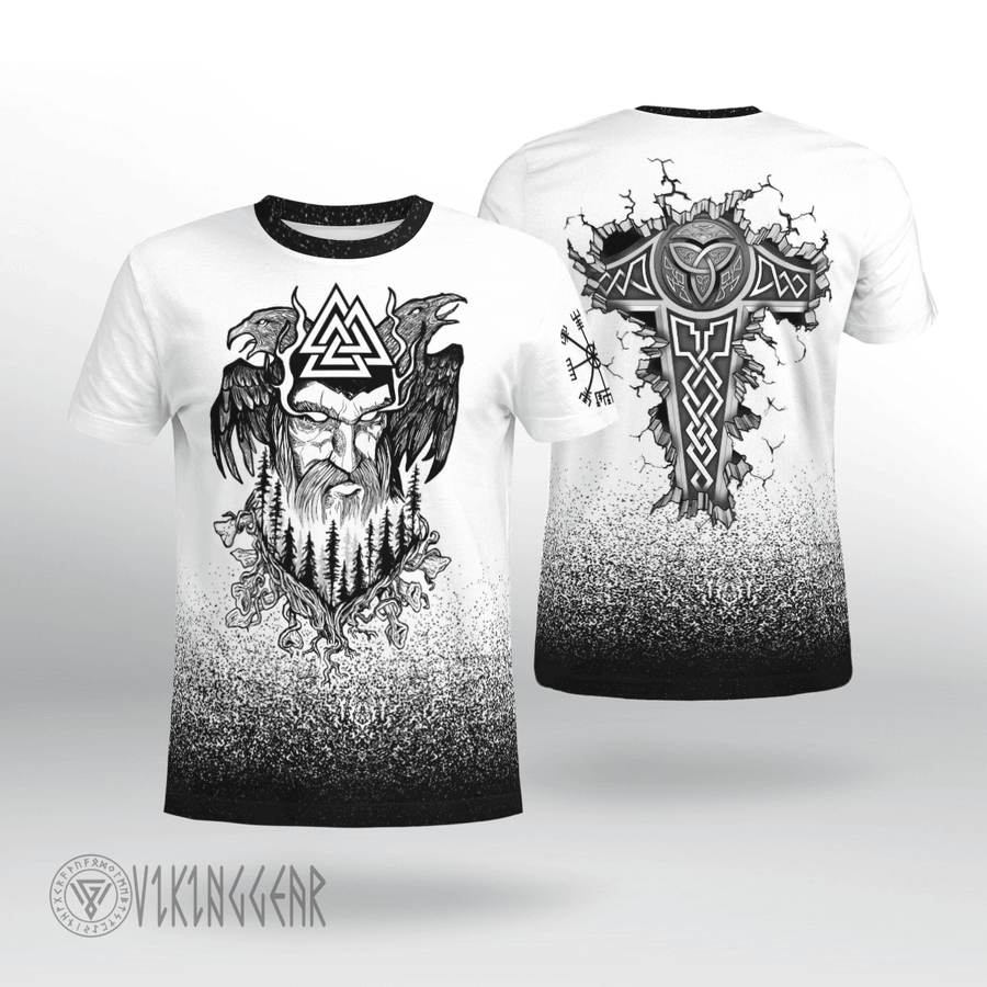 Theonederland - Odin Raven Valknut - Hammer - Viking T-shirt
