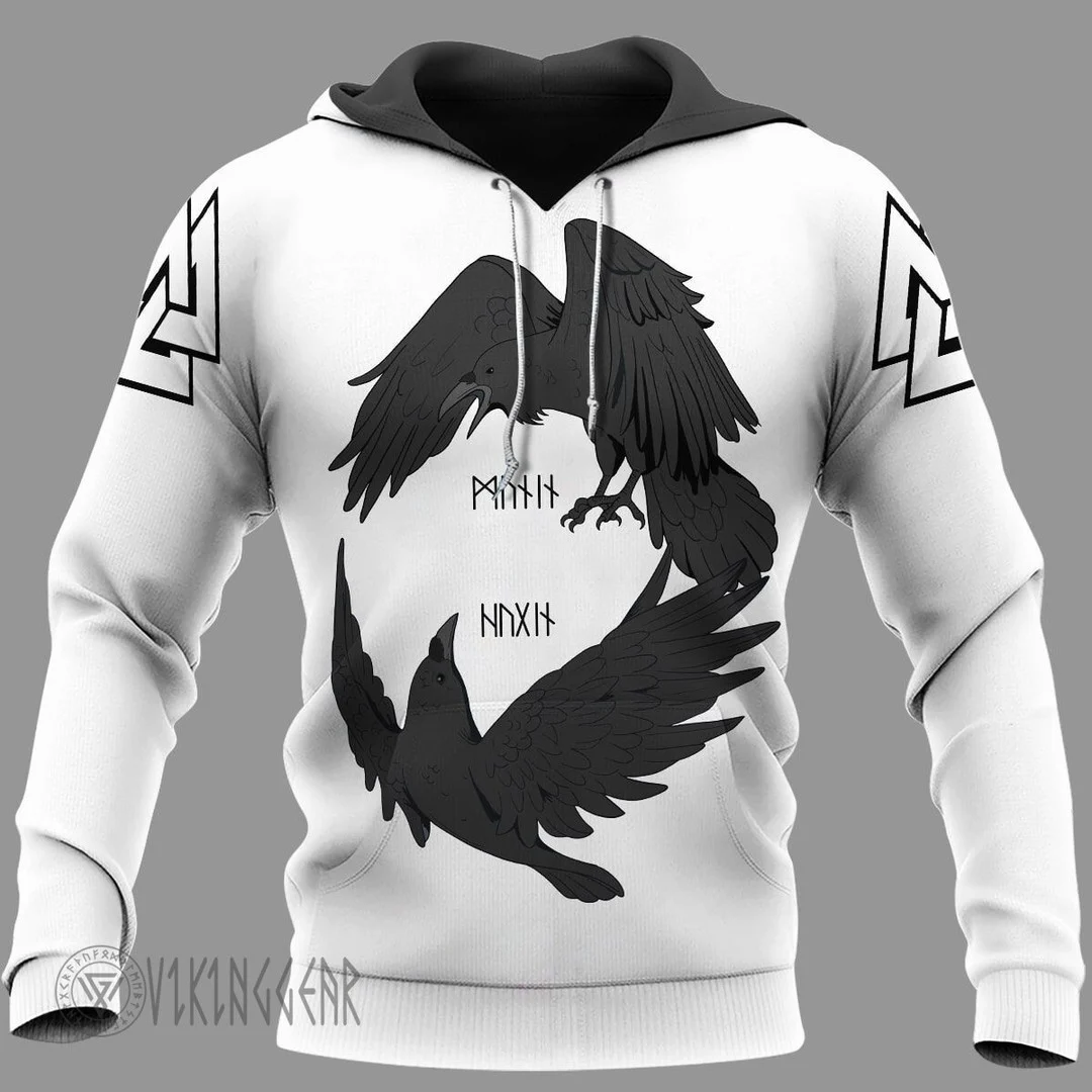 Theonederland - Odin's Ravens Huginn And Muninn Viking Hoodie