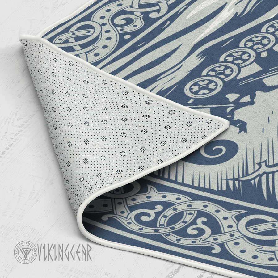 Theonederland - Old Norse Ship At Sea Painting Viking Area Rug - Image 5