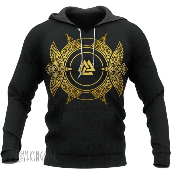 Theonederland - Raven Spear Of Odin Gungnir Viking Hoodie - Image 5