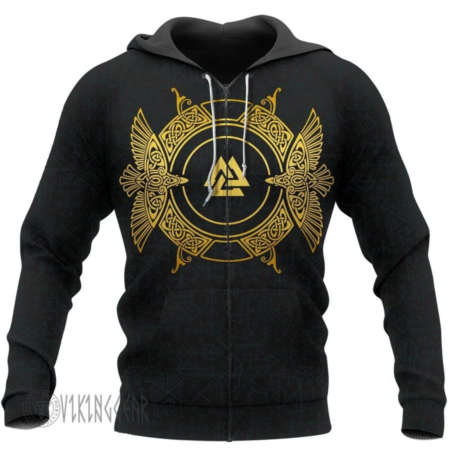 Theonederland - Raven Spear Of Odin Gungnir Viking Hoodie - Image 3