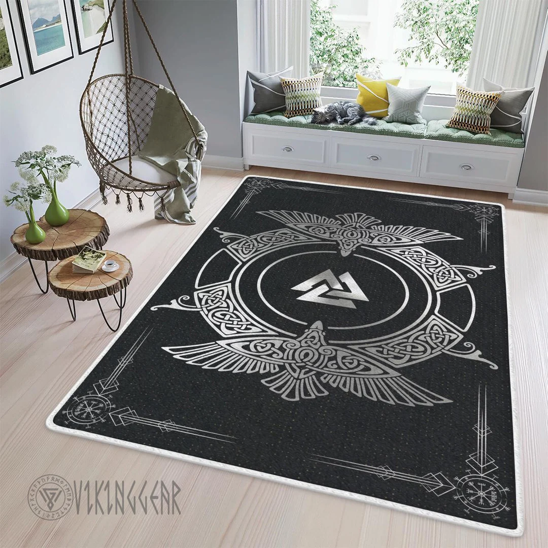 Theonederland - Raven The Children of Odin Viking Area Rug