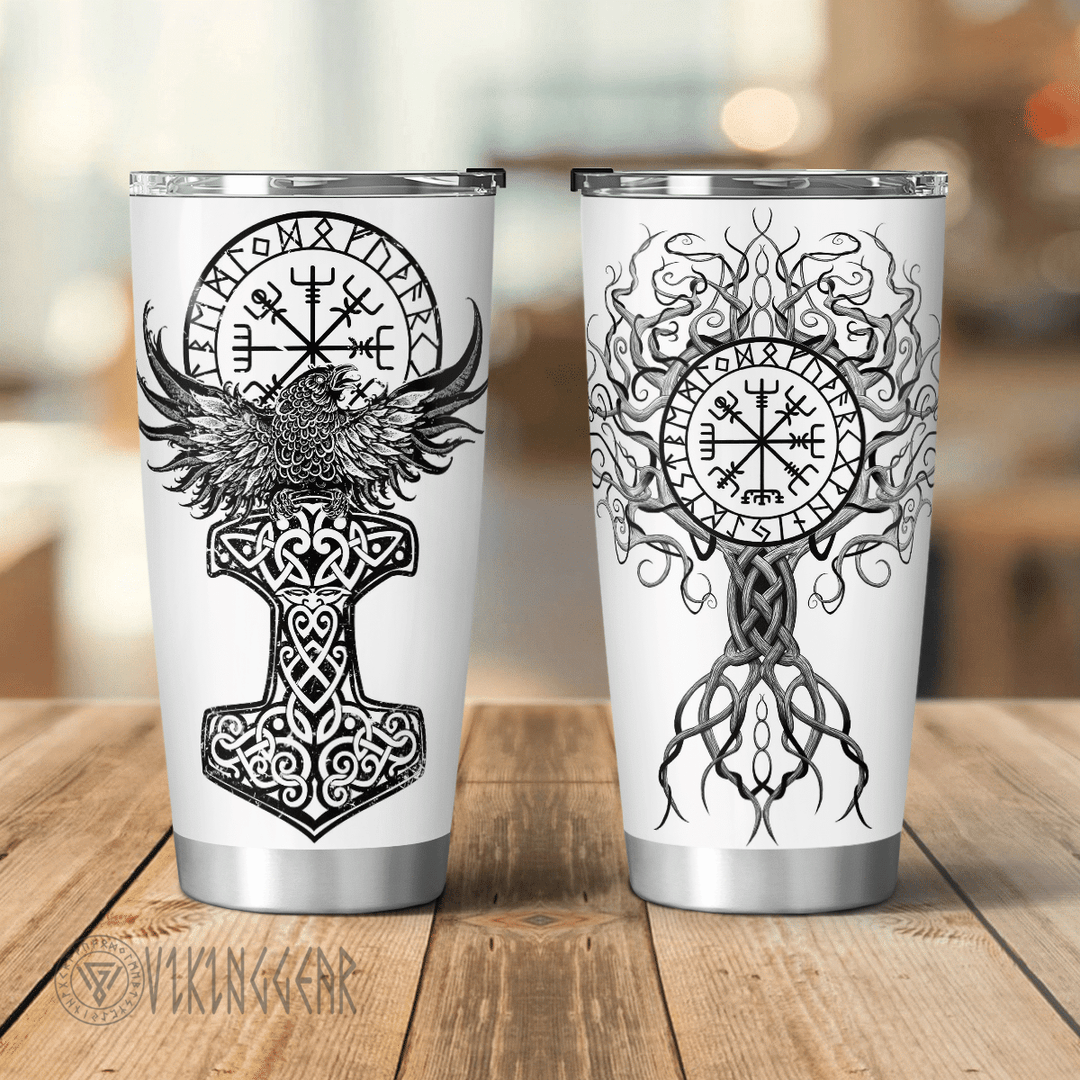 Theonederland - Raven Viking - Yggdrasil Tree - Viking Tumbler