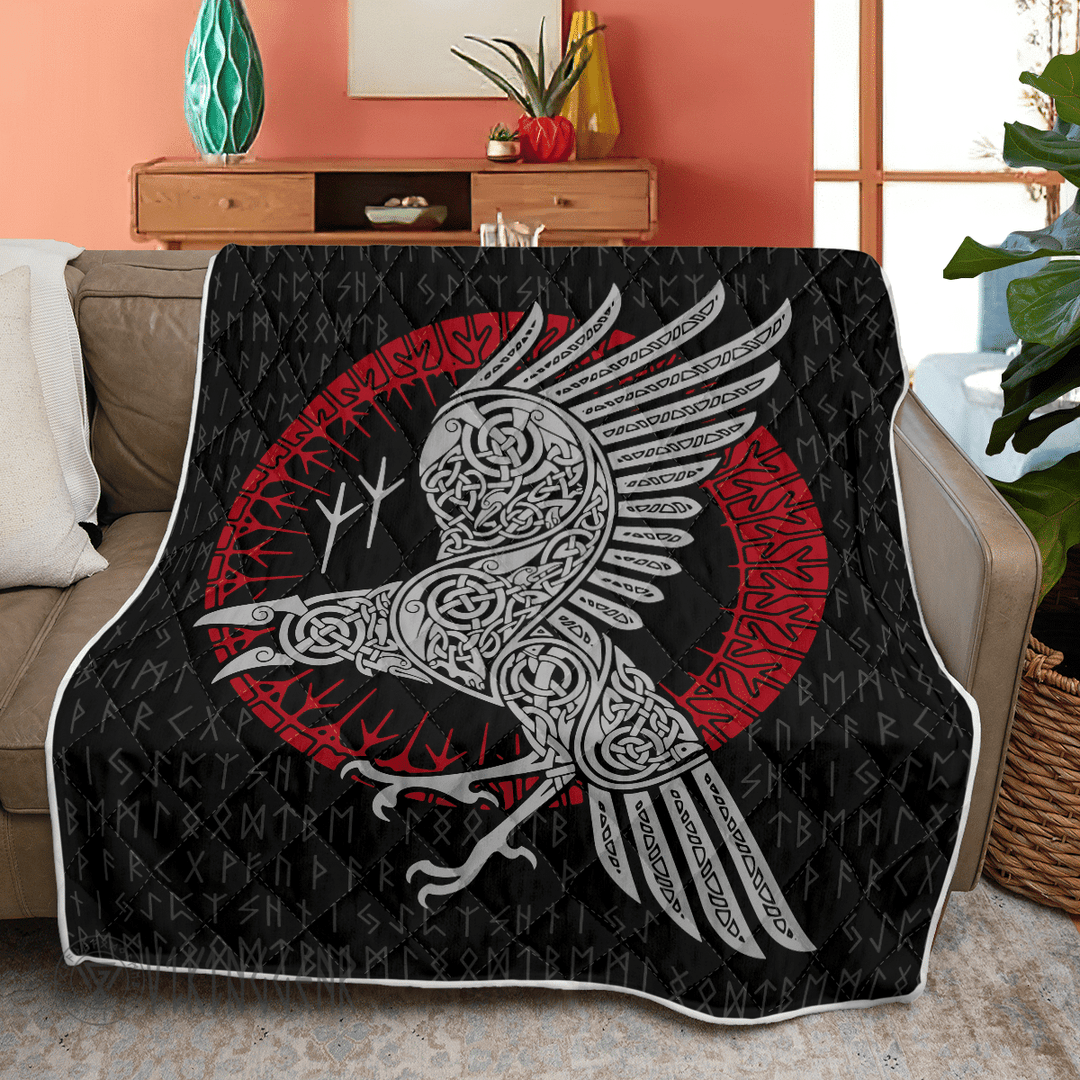 Theonederland - Raven Viking And Rune - Viking Quilt