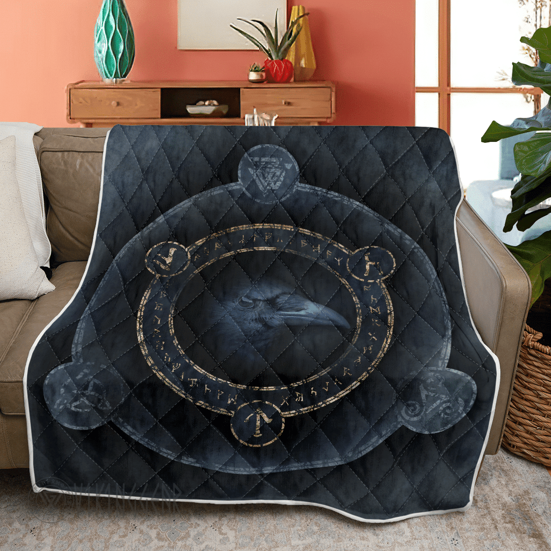 Theonederland - Raven With Symbol Viking - Viking Quilt