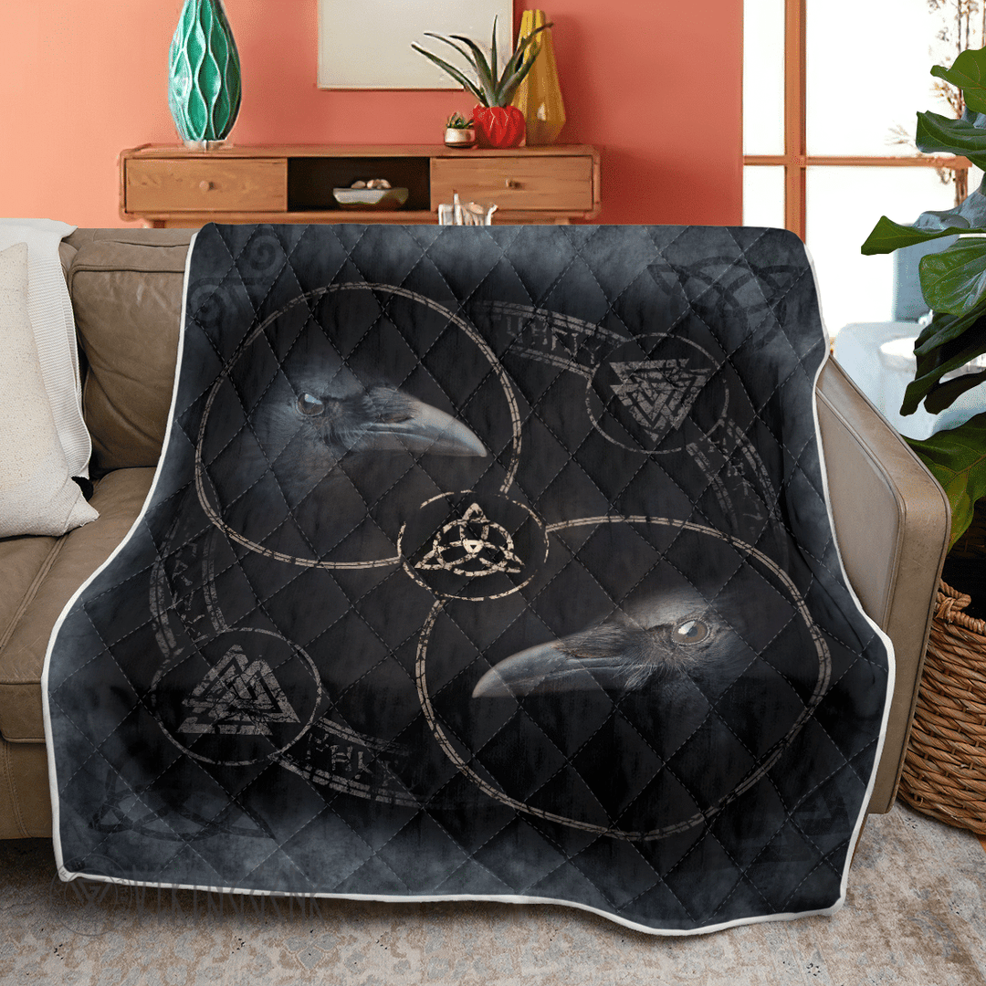 Theonederland - Raven With Symbol Viking - Viking Quilt
