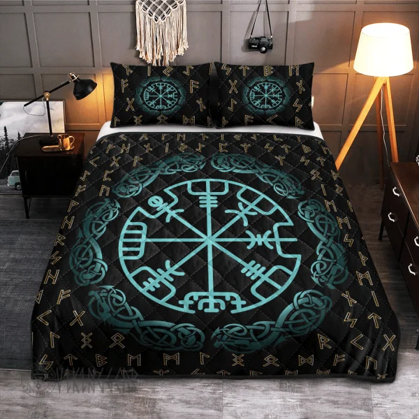 Theonederland - Rune Vegvisir Viking Quilt Set - Image 5