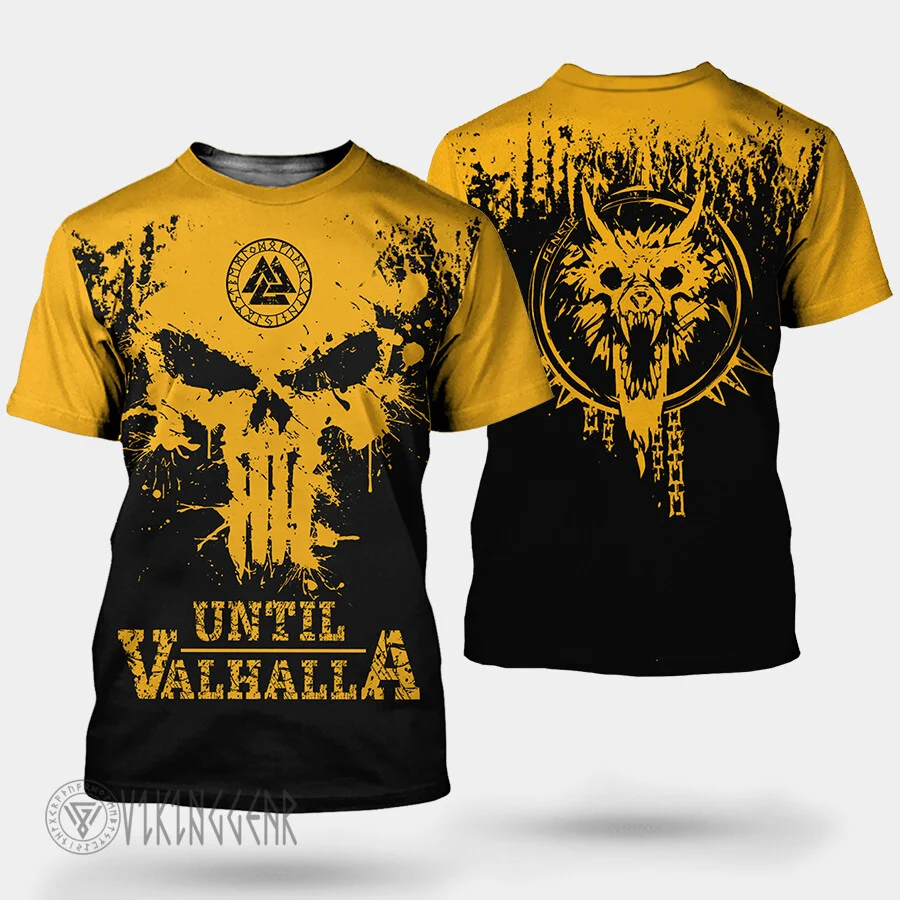 Theonederland - Skull Until Valhalla Fenrir Viking T-Shirt