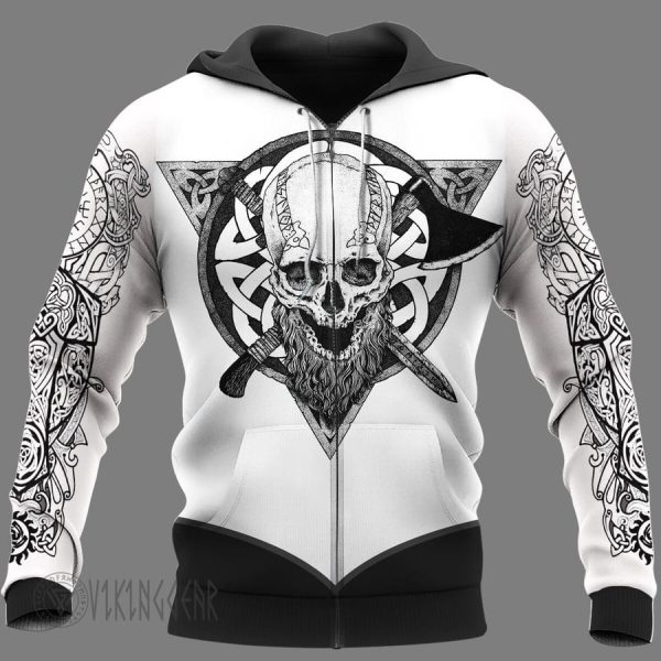 Theonederland - Skull Warrior Norse Symbol Viking Hoodie - Image 5