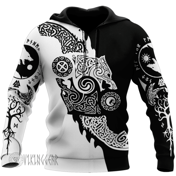 Theonederland - Sons of Fenrir: Hati and Skoll Viking Hoodie - Image 4
