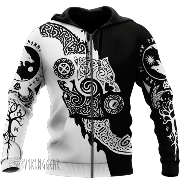 Theonederland - Sons of Fenrir: Hati and Skoll Viking Hoodie - Image 5