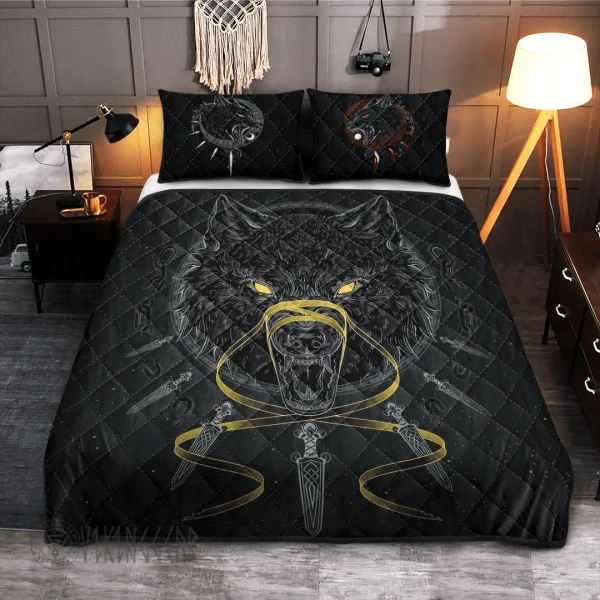 Theonederland - The Binding Of The Wolf Fenrir Viking Quilt Set - Image 5